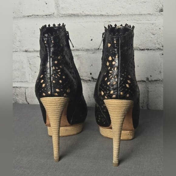 BCBGmaxazria Black & Tan Platform, Booties, Stiletto Shoes - Picture 4 of 15